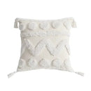 Boho geometric tufted cushion cover cream & gray living room pillow by Decorbites
