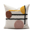 Boho geometric tufted cushion cover cream & gray living room pillow by Decorbites