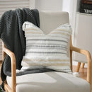 Boho geometric tufted cushion cover cream & gray living room pillow by Decorbites