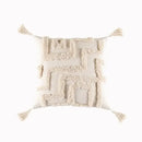 Boho geometric tufted cushion cover cream & gray living room pillow by Decorbites