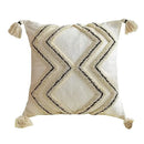 Boho geometric tufted cushion cover cream & gray living room pillow by Decorbites