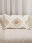 Boho geometric tufted cushion cover living room textured pillow case by Decorbites