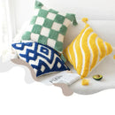 Boho geometric tufted cushion cover living room textured pillow case by Decorbites
