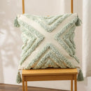 Boho geometric tufted cushion cover living room textured pillow case by Decorbites