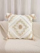 Boho geometric tufted cushion cover living room textured pillow case by Decorbites