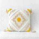 Boho geometric tufted embroidery cushion cover living room tassel decor by Decorbites