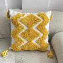 Boho geometric tufted tassel pillow cover living room set of 4 by Decorbites