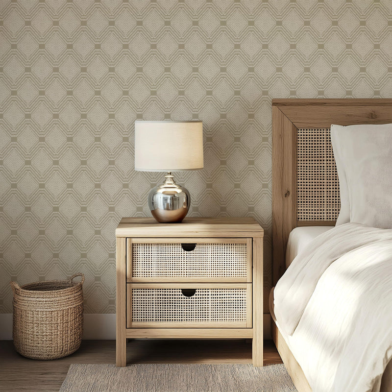 Boho Geometric Neutral Wallpaper | Textured Sand Pattern