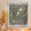 Boho gray frog lover tarot tapestry bedroom wall hanging by Decorbites