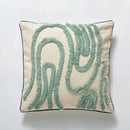 Boho green & cream geometric cushion cover living room tufted decor by Decorbites