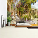 Boho green plant landscape tapestry bedroom italian village decor by Decorbites
