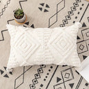 Boho ivory cotton loop cushion cover living room tasseled pillow by Decorbites