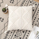 Boho ivory cotton loop cushion cover living room tasseled pillow by Decorbites