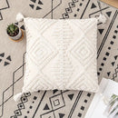 Boho ivory cotton loop cushion cover living room tasseled pillow by Decorbites