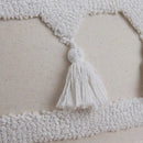 Boho ivory tufted tassel cushion cover living room woven pillow by Decorbites