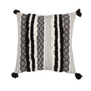 Boho jacquard cushion cover navy blue & mustard yellow living room by Decorbites