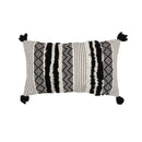 Boho jacquard cushion cover navy blue & mustard yellow living room by Decorbites