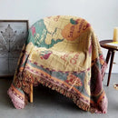 GobekUsa Boho Jacquard Knit Throw Blanket