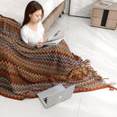 GobekUsa Boho Knitted Striped Blanket with Tassels