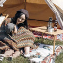 GobekUsa Boho Knitted Striped Blanket with Tassels
