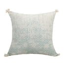 Boho light blue & white patterned pillow cover living room tassel by Decorbites