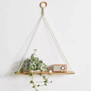 GobekUsa Boho Macrame Hanging Wall Shelf