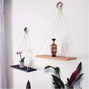 GobekUsa Boho Macrame Hanging Wall Shelf