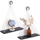 GobekUsa Boho Macrame Hanging Wall Shelf