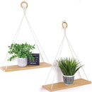 GobekUsa Boho Macrame Hanging Wall Shelf