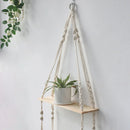 GobekUsa Boho Macrame Wall Shelf for Home Decor
