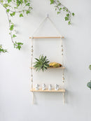 GobekUsa Boho Macrame Wall Shelf for Home Decor