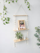 GobekUsa Boho Macrame Wall Shelf for Home Decor
