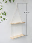 GobekUsa Boho Macrame Wall Shelf for Home Decor