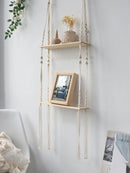 GobekUsa Boho Macrame Wall Shelf for Home Decor