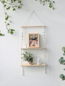 GobekUsa Boho Macrame Wall Shelf for Home Decor