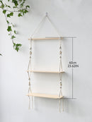 GobekUsa Boho Macrame Wall Shelf for Home Decor