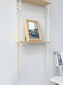 GobekUsa Boho Macrame Wall Shelf for Home Decor