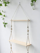 GobekUsa Boho Macrame Wall Shelf for Home Decor