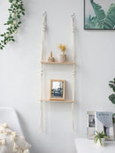 GobekUsa Boho Macrame Wall Shelf for Home Decor