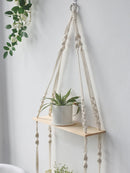 GobekUsa Boho Macrame Wall Shelf for Home Decor