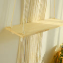 GobekUsa Boho Macrame Wood Wall Shelf Home Decor