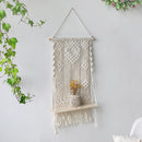 GobekUsa Boho Macrame Wood Wall Shelf Home Decor