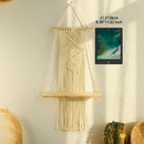 GobekUsa Boho Macrame Wood Wall Shelf Home Decor