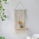 GobekUsa Boho Macrame Wood Wall Shelf Home Decor