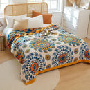 GobekUsa Boho Mandala Cotton Summer Blanket - Double-Sided Soft Throw for Beds, Sofas