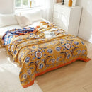 GobekUsa Boho Mandala Cotton Summer Blanket - Double-Sided Soft Throw for Beds, Sofas