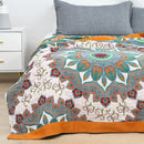 GobekUsa Boho Mandala Cotton Summer Blanket - Double-Sided Soft Throw for Beds, Sofas