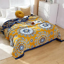 GobekUsa Boho Mandala Cotton Summer Blanket - Double-Sided Soft Throw for Beds, Sofas