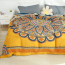 GobekUsa Boho Mandala Cotton Summer Blanket - Double-Sided Soft Throw for Beds, Sofas