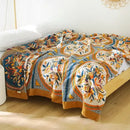 GobekUsa Boho Mandala Cotton Summer Blanket - Double-Sided Soft Throw for Beds, Sofas